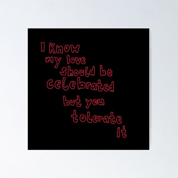 i know my love should be celebrated, but you tolerate it Tapestry for Sale  by lovely-lyrics