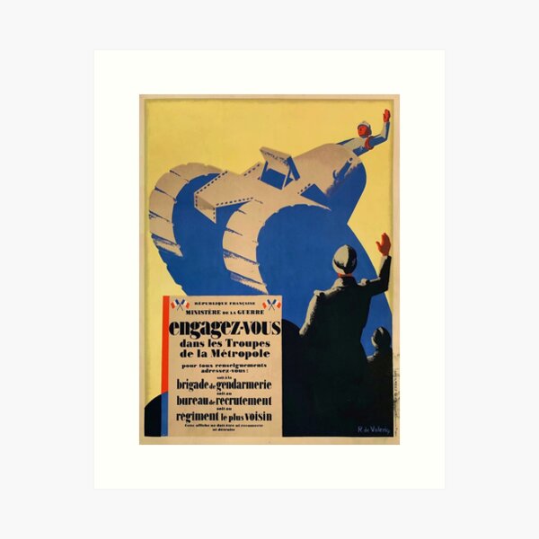 Vista previa del artículo con la obra «Antiguo cartel de reclutamiento militar francés (Troupes de la Metropole)», diseñado y vendido por TJHarr.
