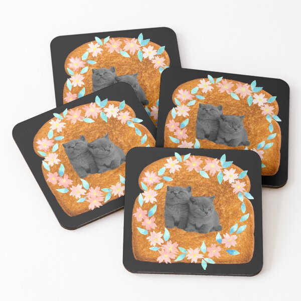 Item preview, cat flower toast designed and sold by ProjectOfColor.