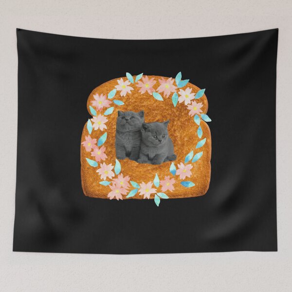 Item preview, cat flower toast designed and sold by ProjectOfColor.