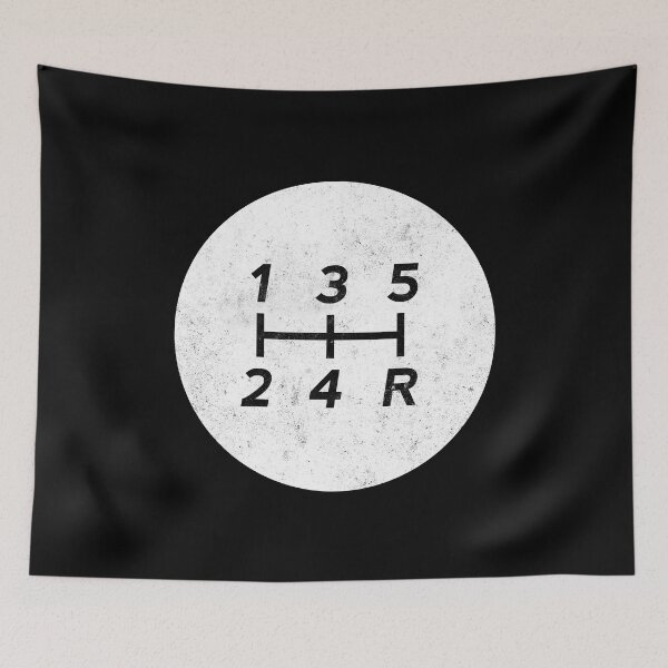 Item preview, White Manual Transmission Shift Pattern 3 - Grungy designed and sold by ApexFibers.