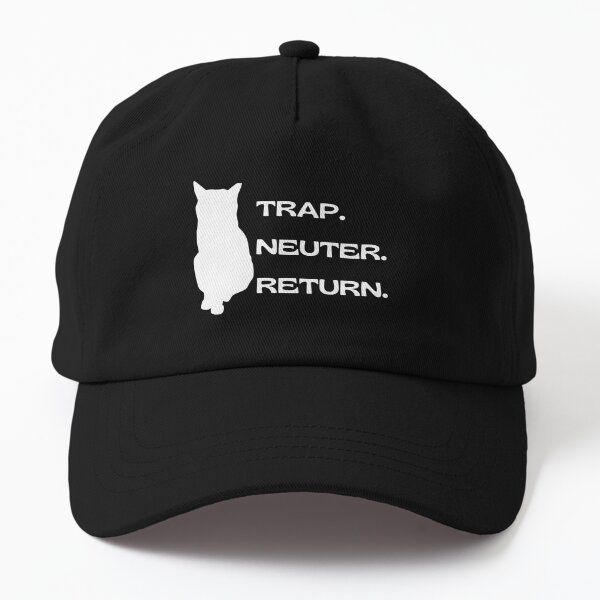 Trap Neuter Return with White Cat Dad Hat