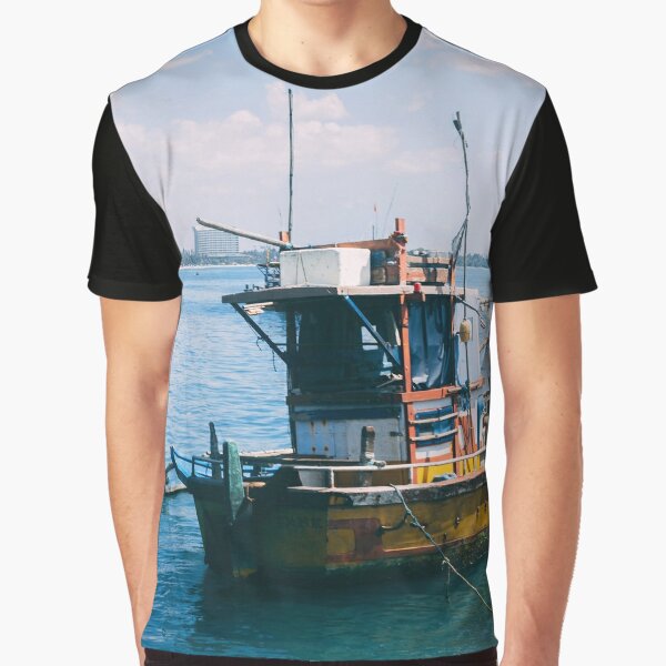 an old fishing boat at the Sea T-Shirt by Wilfried Strang - Fine