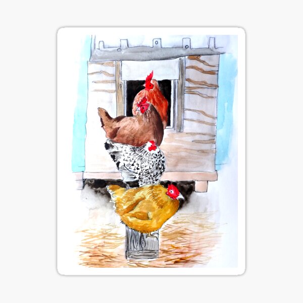 Item preview, Chickens Farmhouse Sketch designed and sold by julyperson.