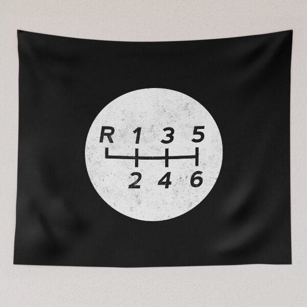 Item preview, White Manual Transmission Shift Pattern 1 - Grungy designed and sold by ApexFibers.