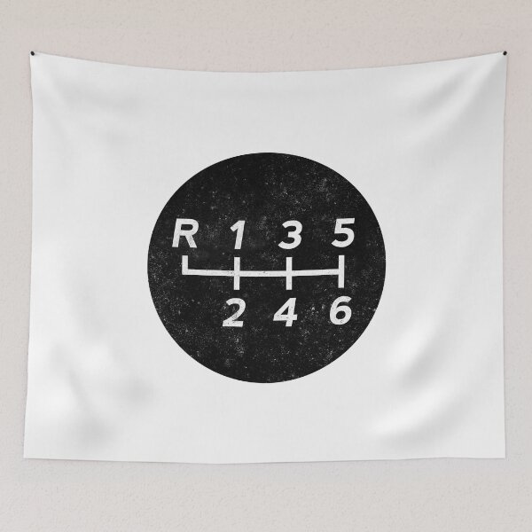 Item preview, Black Manual Transmission Shift Pattern 1 - Grungy designed and sold by ApexFibers.