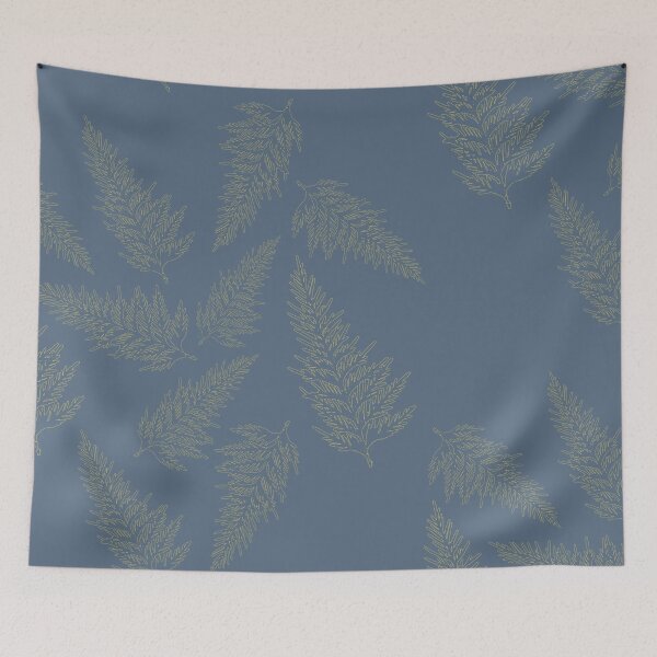Item preview, Illustrated scattering of cedar needle branches blue designed and sold by AngelDawnDesign.