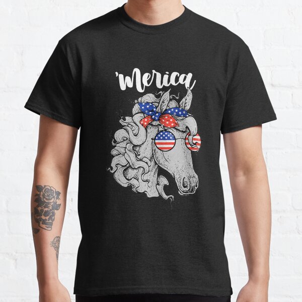 Aperçu de l'œuvre Cheval patriotique 4 juillet Merica drapeau américain Usa Horse créée et vendue par Kevins16.