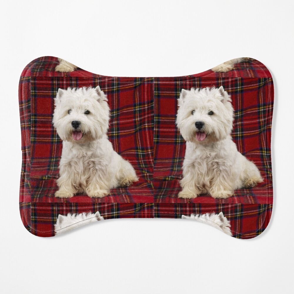 West Highland White Terrier on a Scotch Plaid Coffee Mug Mixer Mug