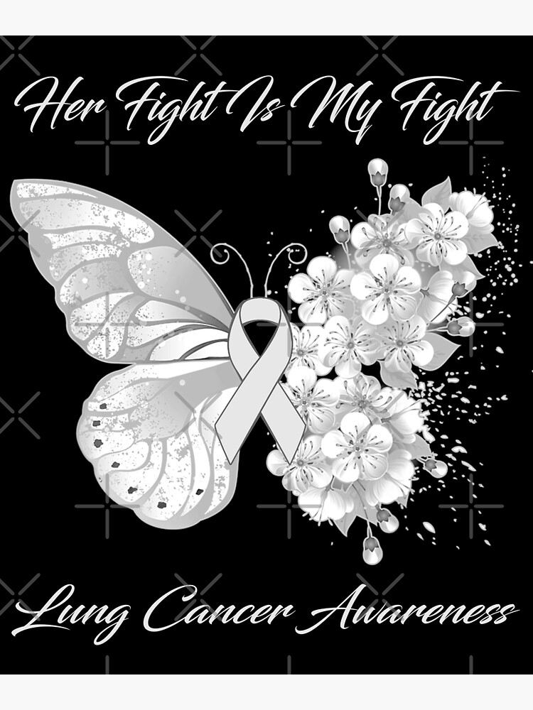 Lung Cancer Awareness T Shirt White Ribbon Her Fight Gift