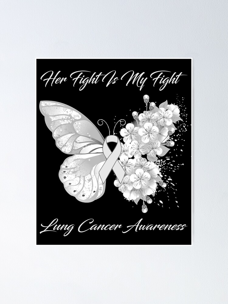 Lung Cancer Awareness T Shirt White Ribbon Her Fight Gift