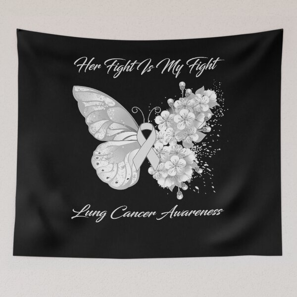 Item preview, Her Fight Is My Fight Lung Cancer Awareness Butterfly Ribbon Gifts designed and sold by Adropine.