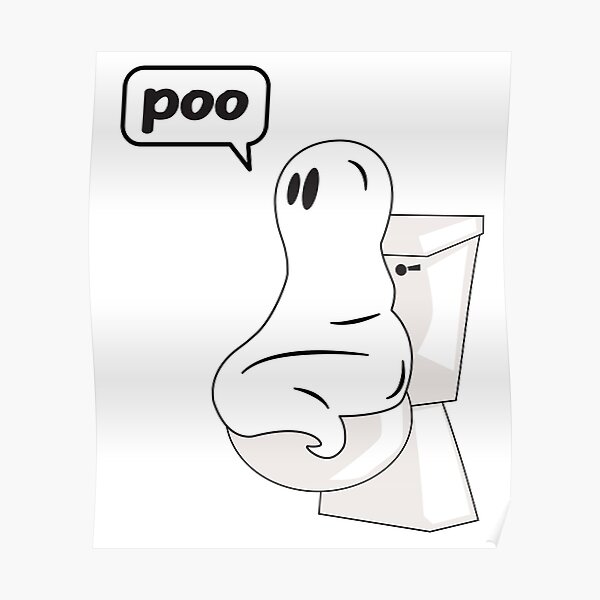 "Poo! Halloween Ghost Cute Funny Ghost Poop Humor" Poster for Sale