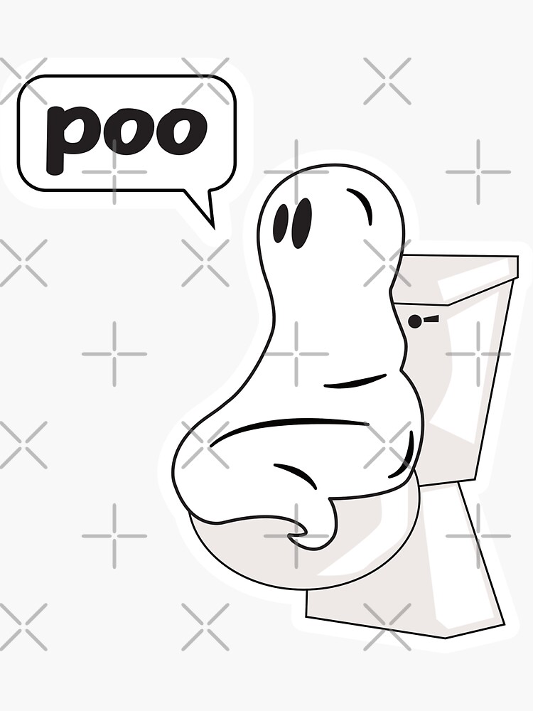 "Poo! Halloween Ghost Cute Funny Ghost Poop Humor" Sticker for Sale