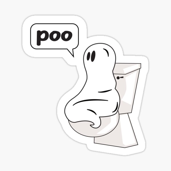 "Poo! Halloween Ghost Cute Funny Ghost Poop Humor" Sticker for Sale