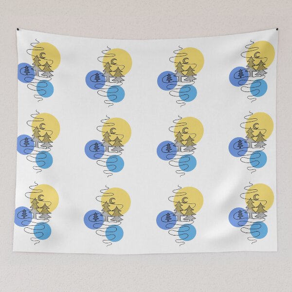 Item preview, Pinetrees in the night minimalistic art designed and sold by babysnaily.