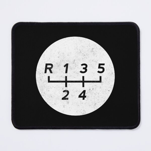 Item preview, White 5 Speed Manual Transmission Shift Pattern - Grungy designed and sold by ApexFibers.