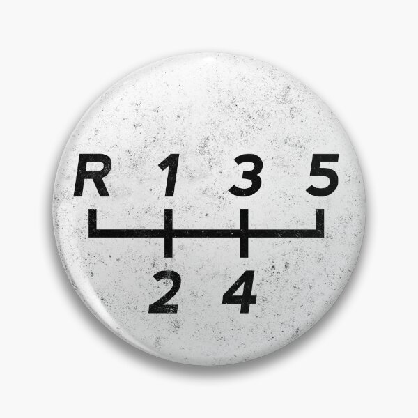 Item preview, White 5 Speed Manual Transmission Shift Pattern - Grungy designed and sold by ApexFibers.