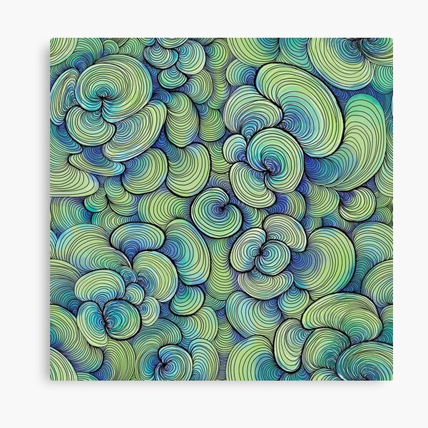 Green Coral Lines Canvas Print