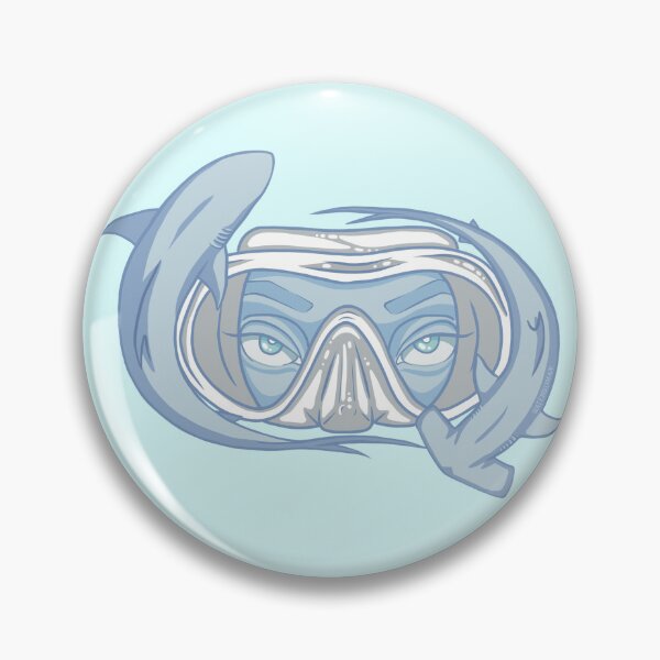 Item preview, Circling sharks Dive mask designed and sold by WaterWomanArt.