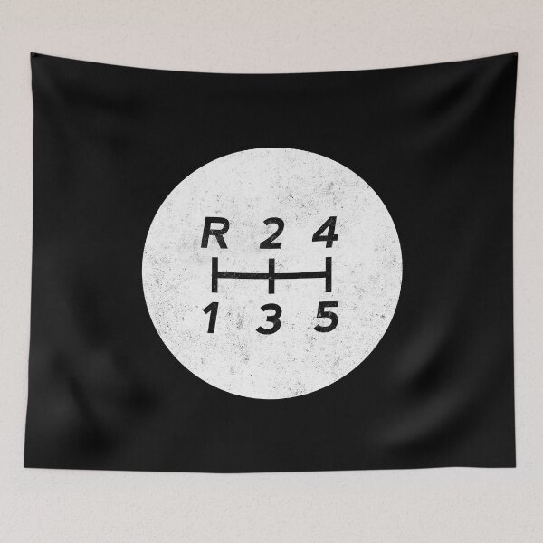 Item preview, White 5-Speed Manual Transmission Shift Pattern (dog leg) - Grungy designed and sold by ApexFibers.
