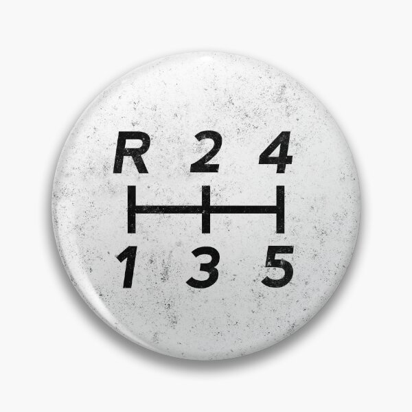 Item preview, White 5-Speed Manual Transmission Shift Pattern (dog leg) - Grungy designed and sold by ApexFibers.