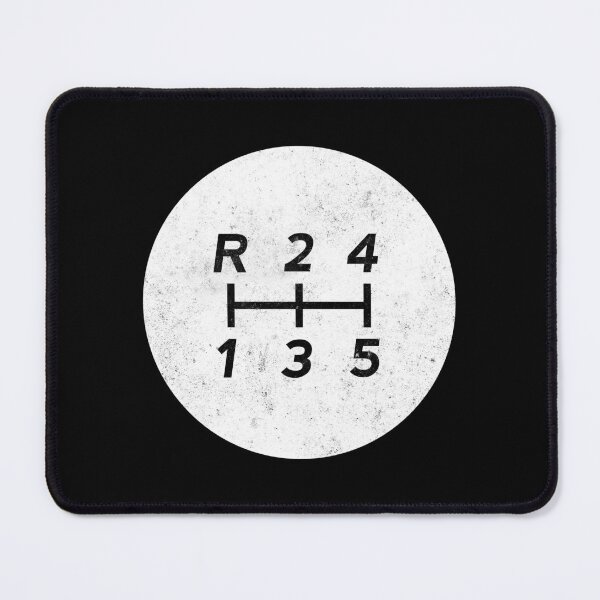 Item preview, White 5-Speed Manual Transmission Shift Pattern (dog leg) - Grungy designed and sold by ApexFibers.