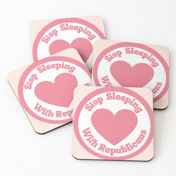 Item preview, Stop Sleeping With Republican Pink Heart Circle Badge designed and sold by Pink Ribbon.