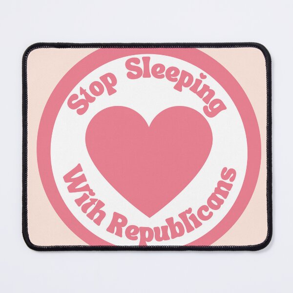 Item preview, Stop Sleeping With Republican Pink Heart Circle Badge designed and sold by Pink Ribbon.