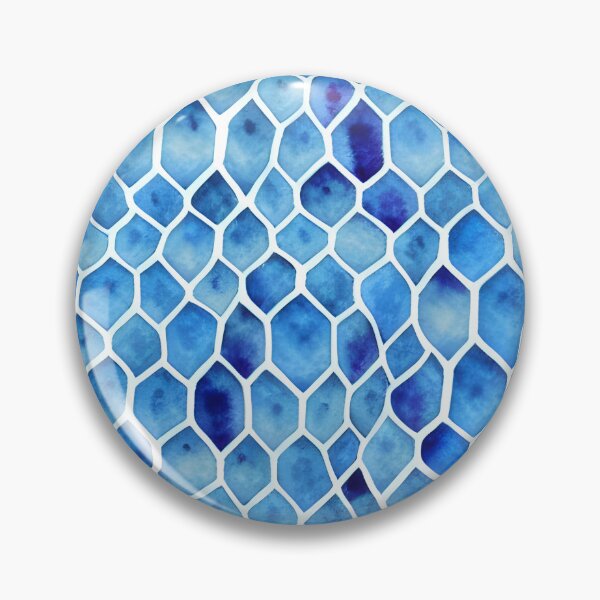 Item preview, Blue tile watercolor pattern designed and sold by artsyworldart.