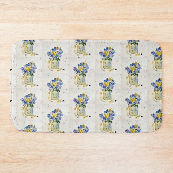 Item preview, jar of purple and yellow flowers  designed and sold by watercolorsLiz.