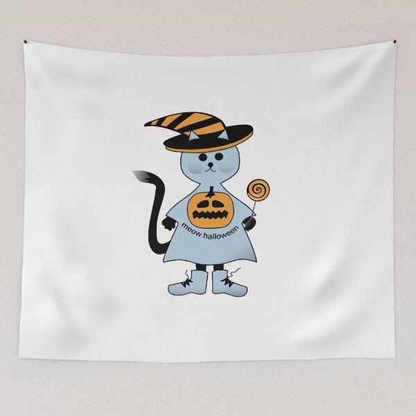 Item preview, My meow Halloween cat is ready for action, join him if you dare designed and sold by Perunikadesign.