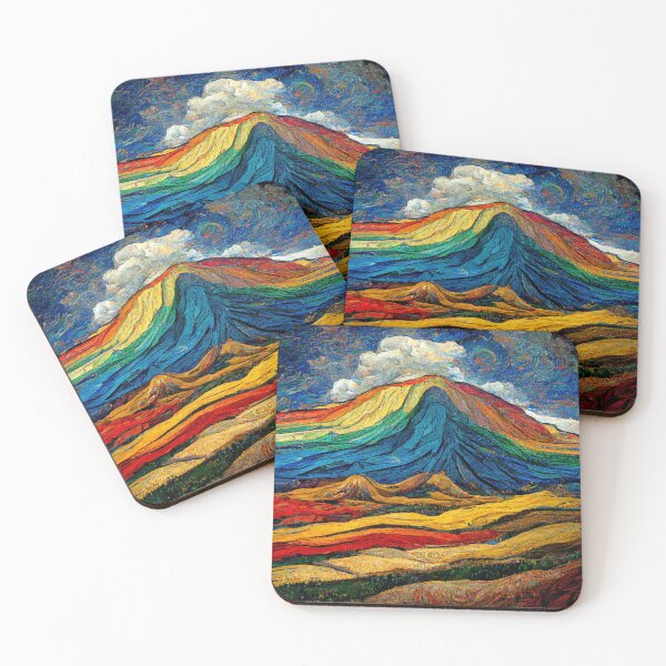Artikelvorschau, Rainbow Oil Paint Mountain - AI entworfen und verkauft von Chillum.