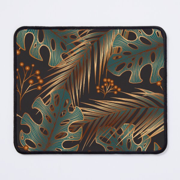 Item preview, Luxury pattern with golden monstera,fern, palm leaf and berries. designed and sold by hmorena.