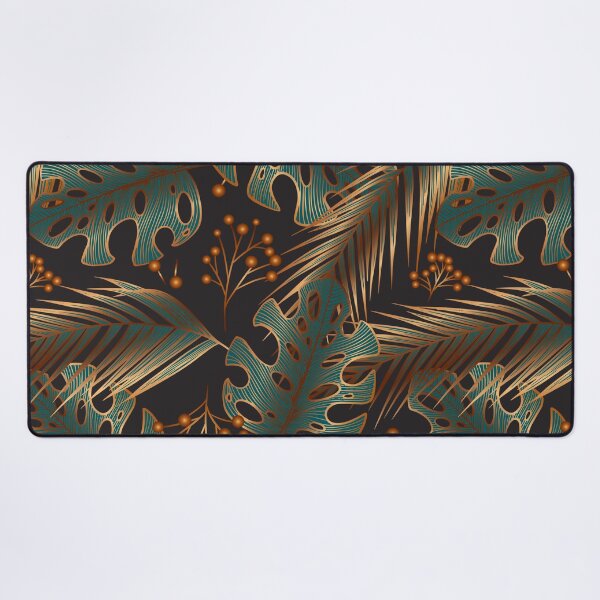 Item preview, Luxury pattern with golden monstera,fern, palm leaf and berries.  designed and sold by hmorena.