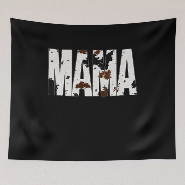 Item preview, Cute Mama Cow Print Black White Mom Word Art Lettering Mother Animal Pattern designed and sold by Countrysmart.