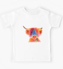 Scottish Highland Cow ' PANCAKE ' by Shirley MacArthur Kids Tee