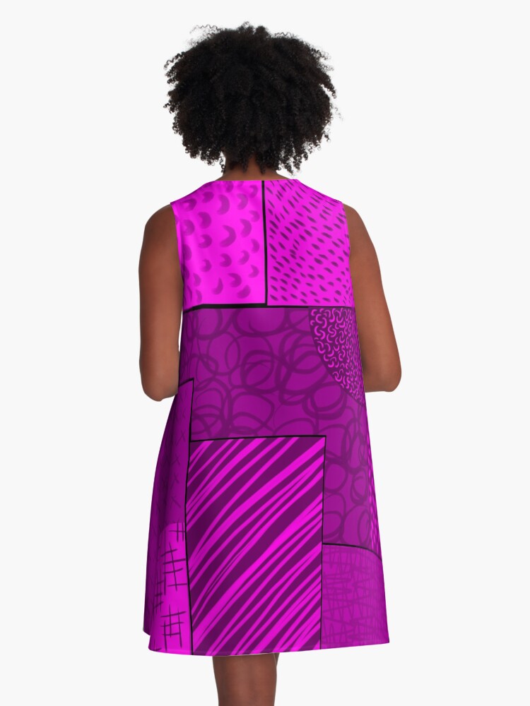 Thumbnail 3 of 4, A-Line Dress, Purple is raining down designed and sold by LilyBurgess.