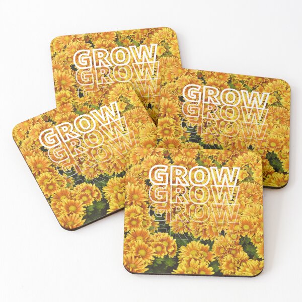 Item preview, GROW (above) - Warm Sunny Vintage Yellow Flowers designed and sold by AliceSLee.