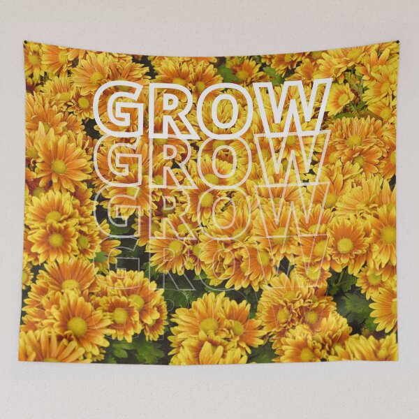 Item preview, GROW (above) - Warm Sunny Vintage Yellow Flowers designed and sold by AliceSLee.
