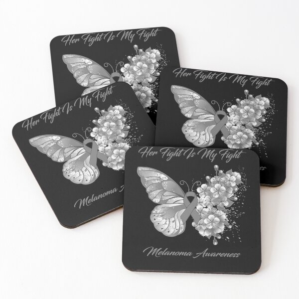 Item preview, Her Fight Is My Fight Melanoma Awareness Butterfly Ribbon Gifts designed and sold by Adropine.