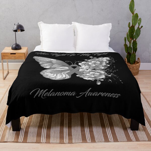 Item preview, Her Fight Is My Fight Melanoma Awareness Butterfly Ribbon Gifts designed and sold by Adropine.