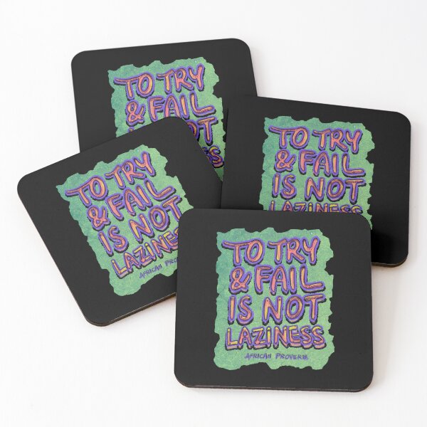 Item preview, African proverb | Hand drawn, To try and fail is not laziness quote. designed and sold by Giovanni-c.
