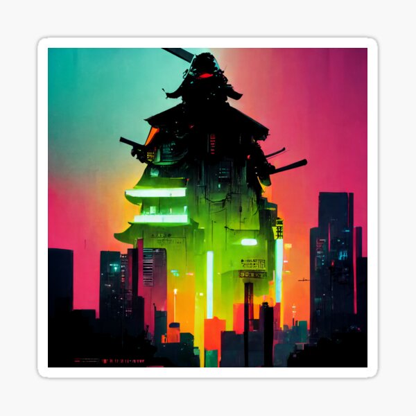 Samurai City -AI Sticker