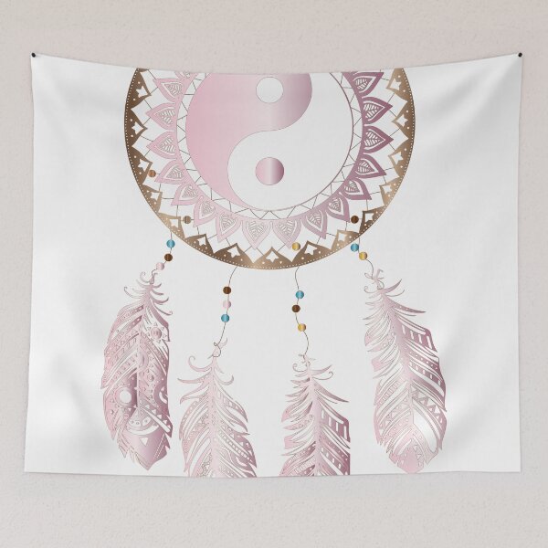 Artikelvorschau, yin yang dreamcather pink entworfen und verkauft von Accabella .