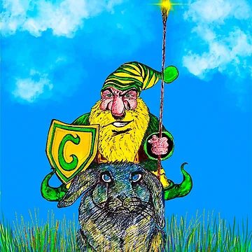 Artwork thumbnail, Dwarf Ranger Rides His Rabbit Mount RPG Artwork by DMcK Designs