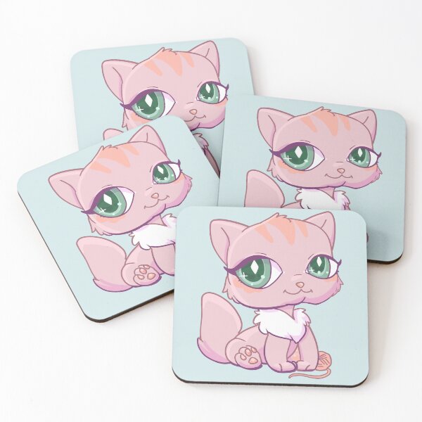 Item preview, Littlest Pet Shop - Cute Fluffy Pink Tabby Cartoon Cat designed and sold by Hamonica.
