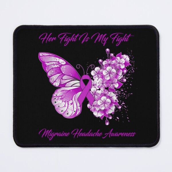 Item preview, Her Fight Is My Fight Migraine Headache Awareness Butterfly Ribbon Gifts designed and sold by Adropine.