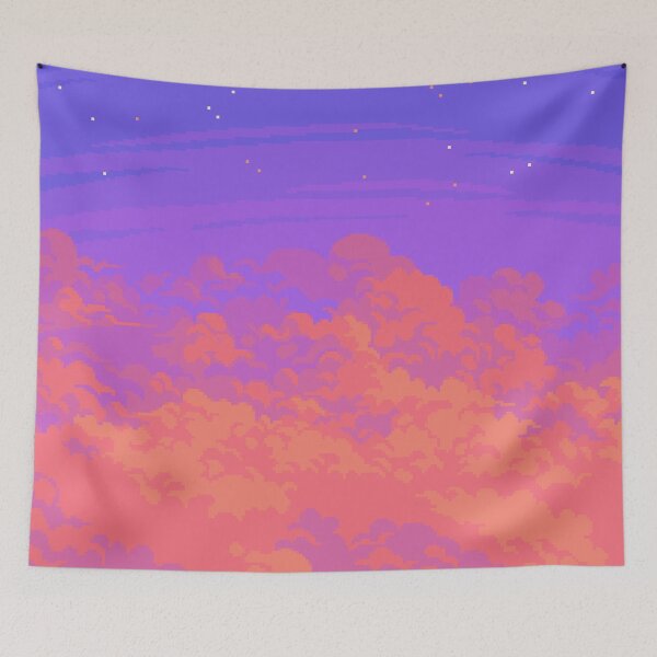 Item preview, Purple and Orange Sunset Clouds ✨ designed and sold by Tofu's Pixel Art Store.