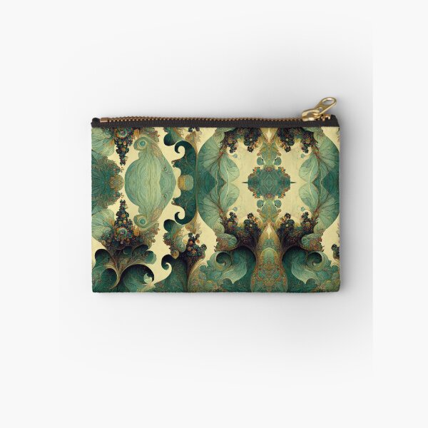 Item preview, Teal and Sage Green Fractal melting onto Yellow Ivory designed and sold by MysticAlgorithm.